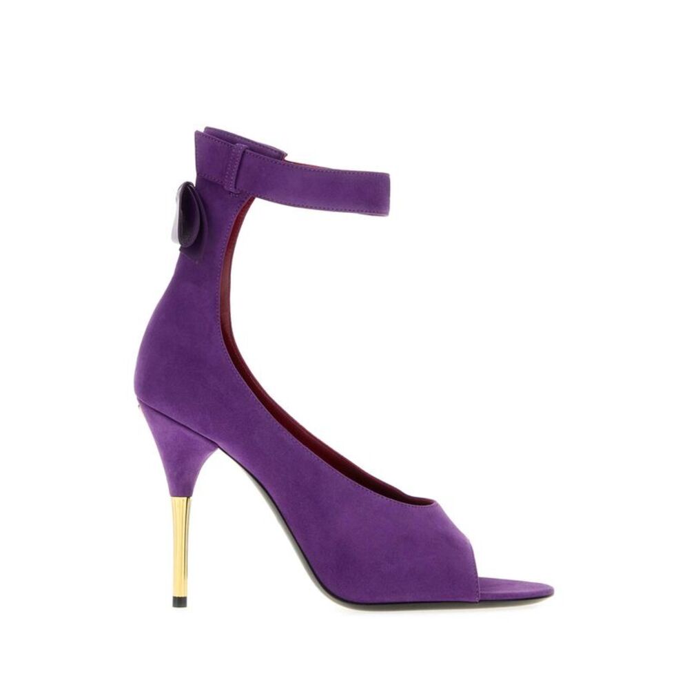 Valentino Garavani Women Purple Suede Fatale Sandals